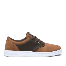 Mens Supra Low Top Shoes CHINO COURT Brown/Demitasse/white | AU-13562